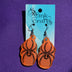 Orange Spider Earrings